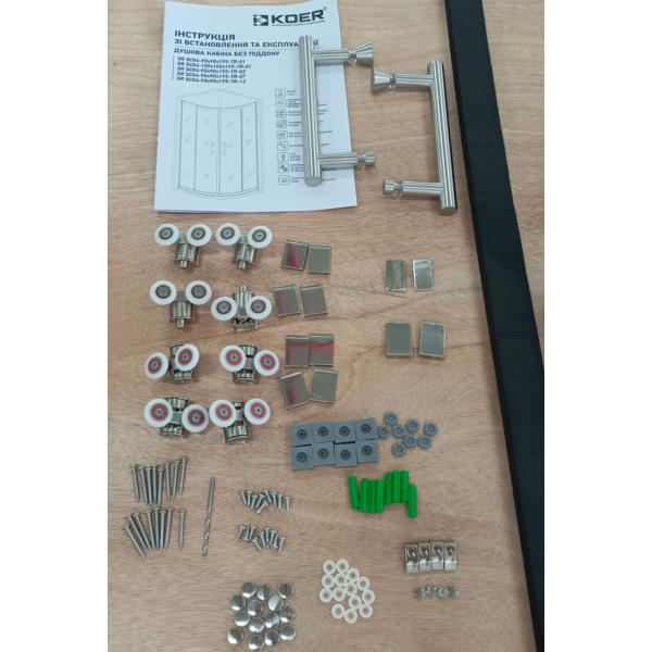 Душова кабіна без піддону Koer SR SC04-90x90x195-TR-02 прозоре скло Easy Clean 5мм SS Color (KR5682)