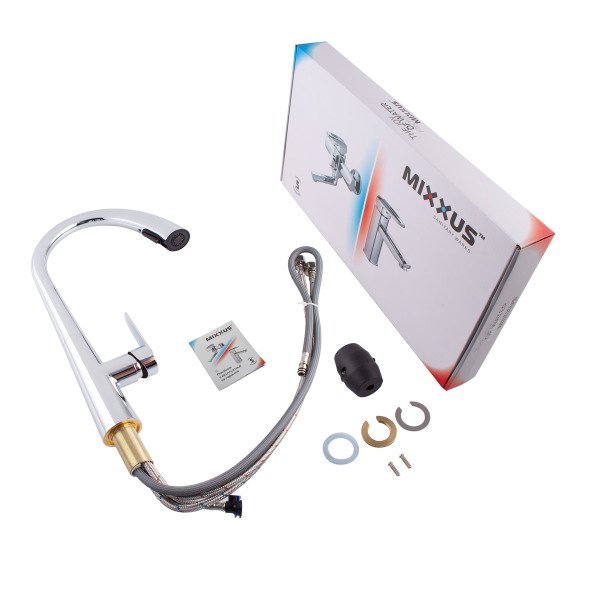 Змішувач для кухні з висувним виливом Mixxus Premium WARTA 014 (MI6956)