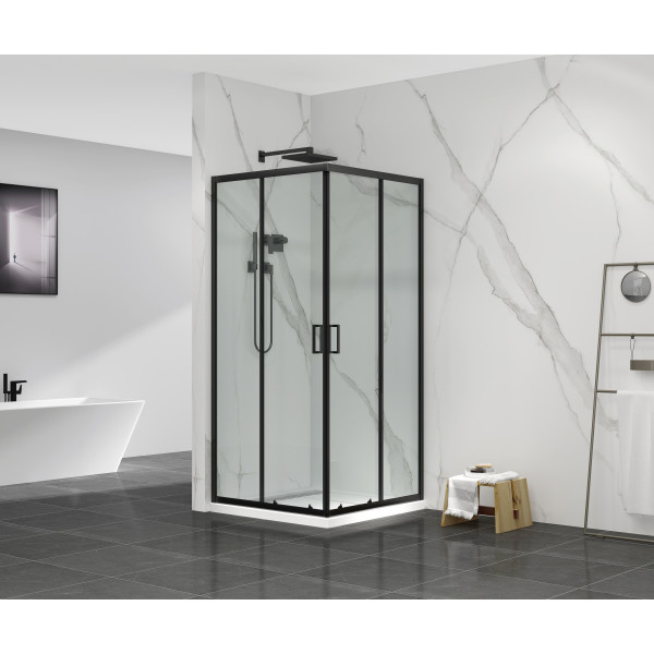Душова кабіна без піддону Mixxus Premium DIVERSE SC02-90x90x195-TR Black прозоре скло 5мм (MI6862)