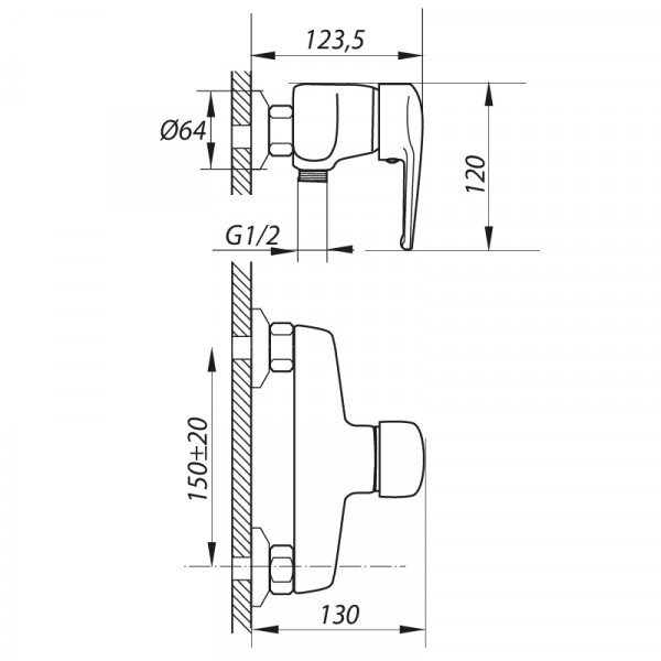 Змішувач для душа Zerix GIT-A 279 (ZX0208)