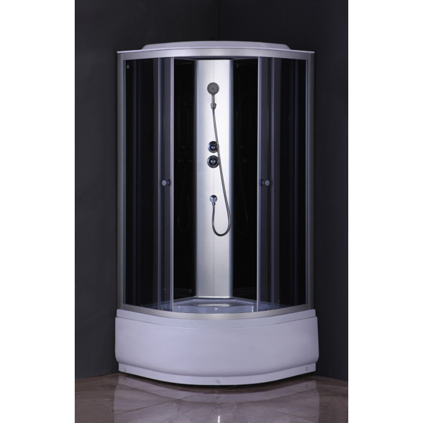 Бокс душовий без гідромасажу Mixxus STRONG SB01-90x90x215-GR SATIN з високим піддоном (MI6885)