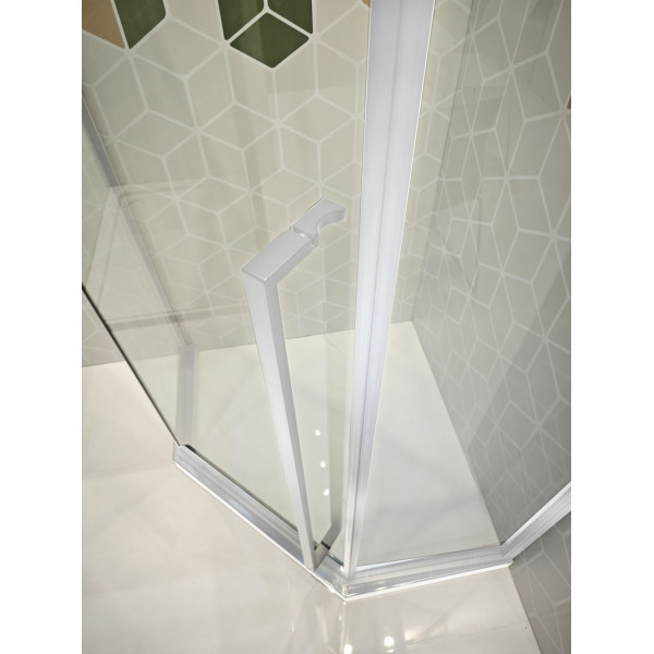 Душова кабіна без піддону Koer SR SC06-100x100x200-TR-01 прозоре скло Easy Clean 8мм, хром (KR5365)