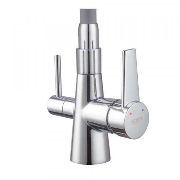 Кухонний змішувач з силік. виливом і вих. для питної води KOER KB-72003-01 (KR3375)