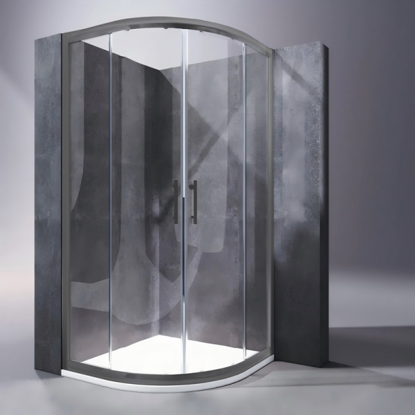 Душова кабіна без піддону Koer SR SC04-90x90x195-TR-07 прозоре скло Easy Clean 5мм, графіт (KR5362)
