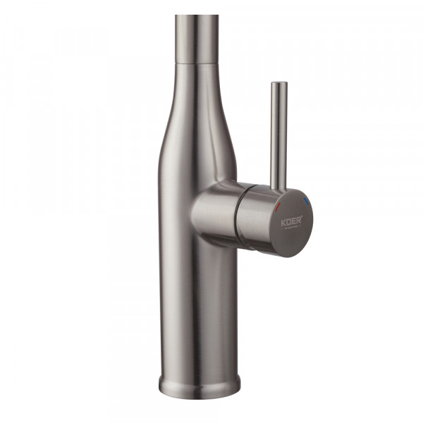Кухонний змішувач з висувним виливом KOER KI-70004-02 (нерж. сталь) (KR3385)
