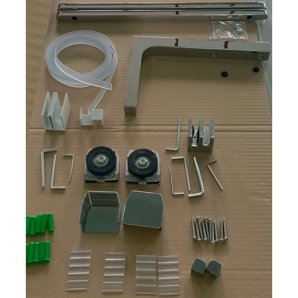 Двері у нішу Walk-In розсувні Koer SR SD07-120x200-L-TR-01 прозоре скло Easy Clean 8мм Хром (KR5686)