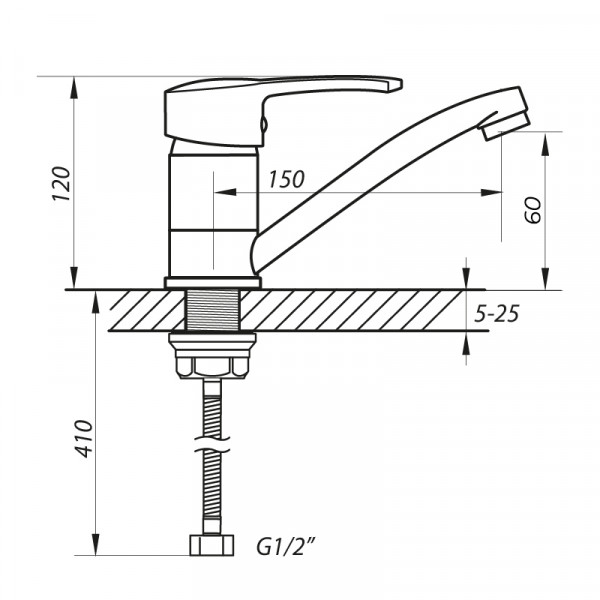 Змішувач для умивальника Zerix PED-B 279 (ZX0069)