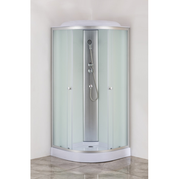 Бокс душовий без гідромасажу Mixxus STRONG SB02-90x90x215-FB SATIN з низьким піддоном (MI6886)