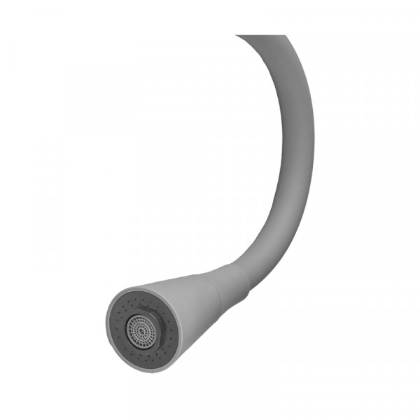 Змішувач для кухні MIXXUS SUS-011-T REFL.GRAY з силіконовим виливом з нерж. сталі SUS304, вилив сірий (MI8227)