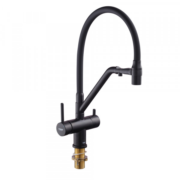 Кухонний змішувач з силік. виливом і вих. для питної води KOER KB-72006-05 (KR3380)