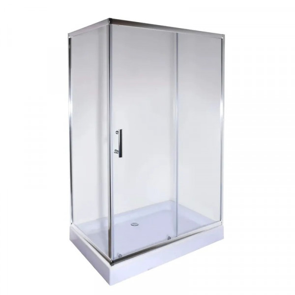 Душова кабіна з низьким піддоном Mixxus HARD SCT01-100x80x198-TR CHROME прозоре скло 5мм (MI6908)