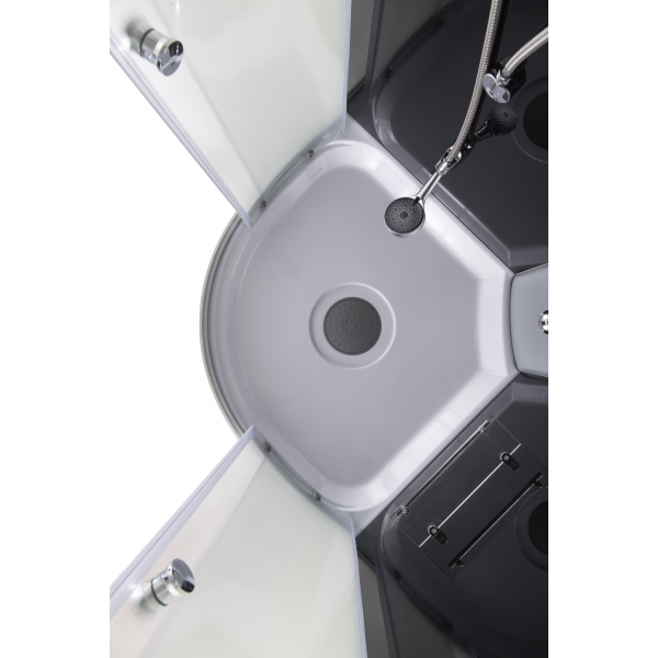 Бокс душовий без гідромасажу Mixxus STRONG SB01-90x90x215-FB SATIN з високим піддоном (MI6884)