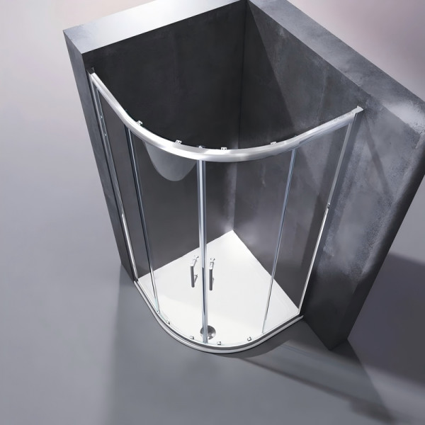 Душова кабіна без піддону Koer SR SC04-100x100x195-TR-01 прозоре скло Easy Clean 5мм, хром (KR5361)