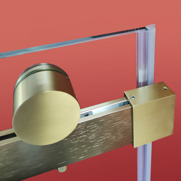 Двері в нішу Koer SR SD01-120x200-TR-12 прозоре скло Easy Clean 8мм, матове золото (KR5377)