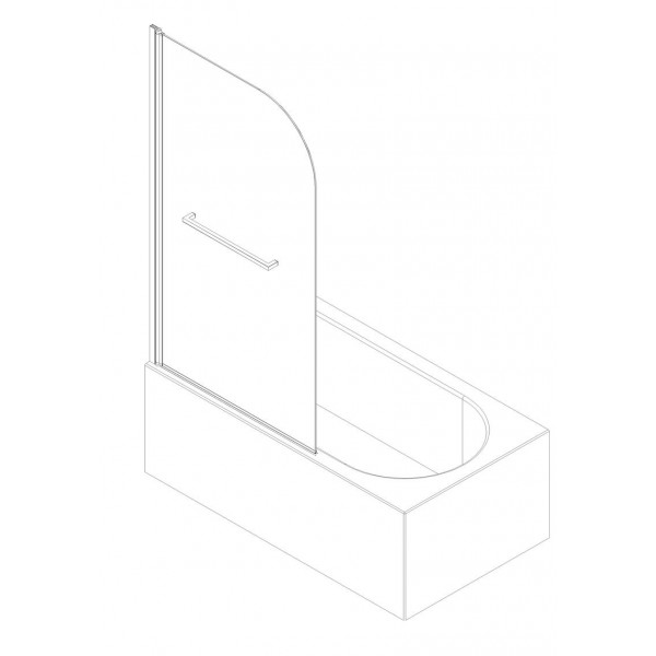 Шторки скляні на ванну Koer SR BS02-80x140-TR-01 прозоре скло 6мм, хром (KR5401)