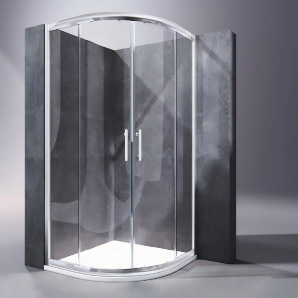 Душова кабіна без піддону Koer SR SC04-100x100x195-TR-01 прозоре скло Easy Clean 5мм, хром (KR5361)