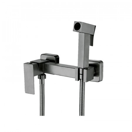 Змішувач настінний з гігієнічнічним душем Mixxus KUB-222 GRAPHITE з нерж.стали SUS304 (MI6846)