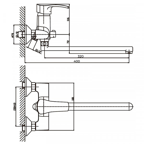 Змішувач для ванни Haiba Focus 006 (HB0120)