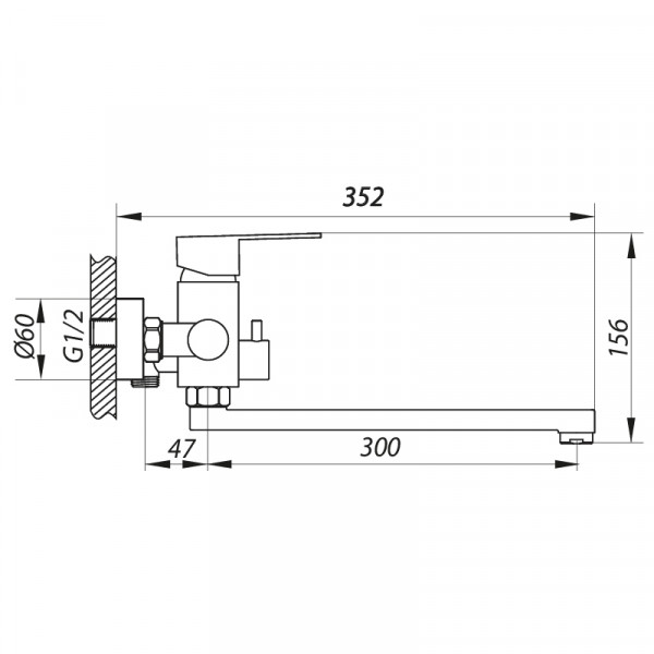 Змішувач для ванни Zerix LR72201 (LL1629)