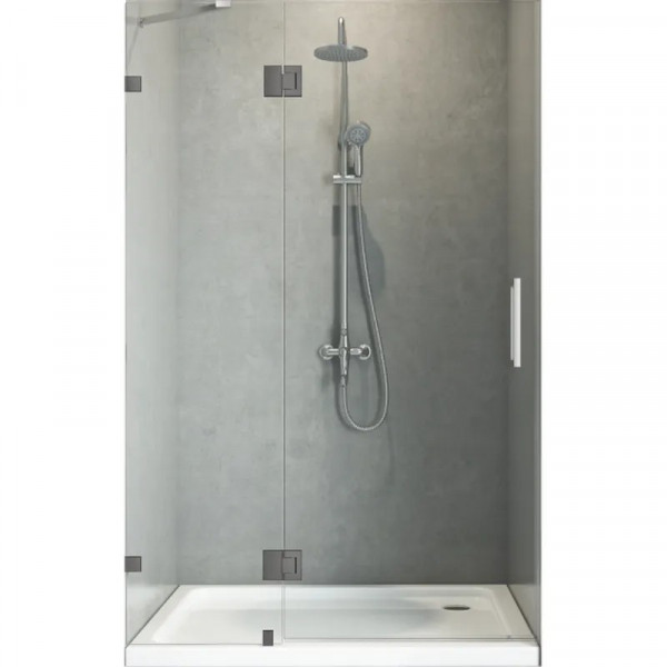 Двері в нішу Koer SR SD04-120x200-TR-07 прозоре скло Easy Clean 10мм, графіт (KR5388)