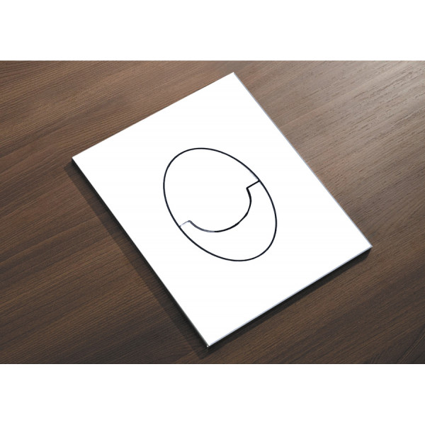 Панель змиву пластикова Koer KT-0606-03 157x198x3mm, кнопка закруглена (колір білий) (KR5713)