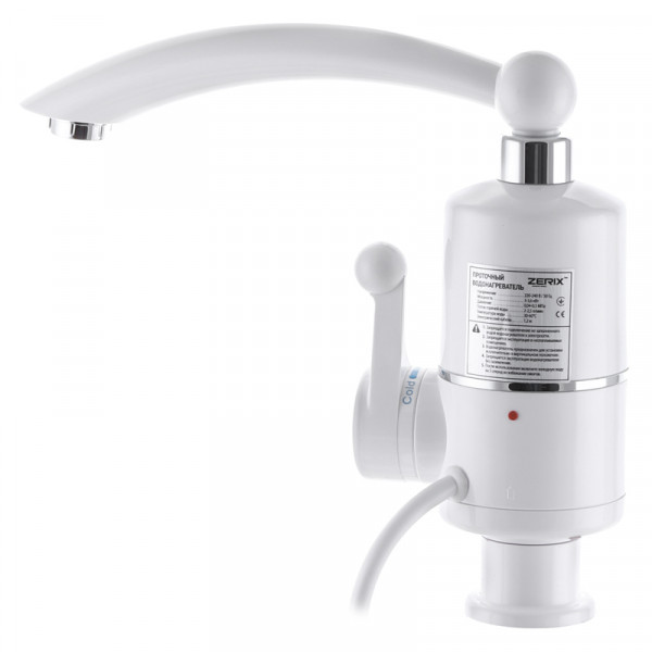 Водонагрівач Zerix ELW16-E 3 kW проточний, З ІНДИКАТОРОМ ТЕМП., на мийку (ZX3265)