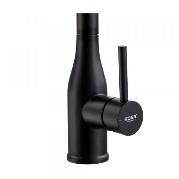 Змішувач для кухні Koer KI-70026-05 з чорним силіконовим виливом (KR5210)