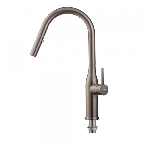 Кухонний змішувач з висувним виливом KOER KI-70004-07 (нерж. сталь) (KR3387)
