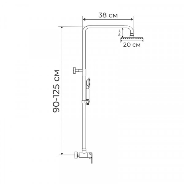 Душевая колонна со смесителем из нерж.стали SUS304 Mixxus KUB-003-J (MI5866)
