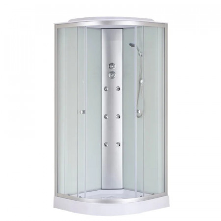 Бокс душовий з гідромасажем Mixxus STRONG SBH02-90x90x215-FB SATIN низький піддон (MI6890)