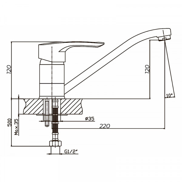 Смеситель для кухни Haiba Hansberg 004 матовый (HB0181)