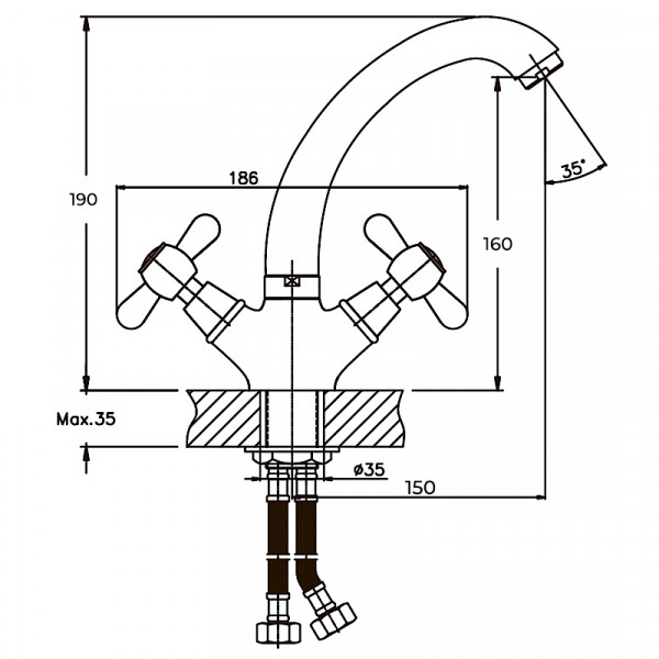 Змішувач для умивальника Haiba Dominox 272 матовий (HB0079)