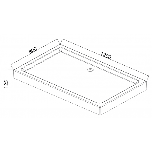 Душовий піддон з сифоном Mixxus HARD ST01-120x80x13 діаметр зливу 52 мм (MI6919)