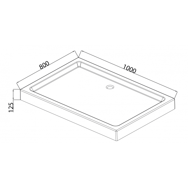 Душовий піддон з сифоном Mixxus HARD ST01-100x80x13 діаметр зливу 52 мм (MI6918)