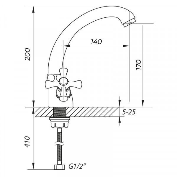 Змішувач для умивальника Zerix TLC 722 (ZX0163)