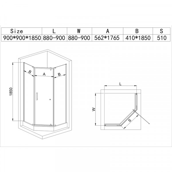 Душова кабіна з низьким піддоном MIXXUS LINES SCT01-90x90x198-TR CHROME прозоре скло 6мм NEW (в 2 ящ) (MI8370)
