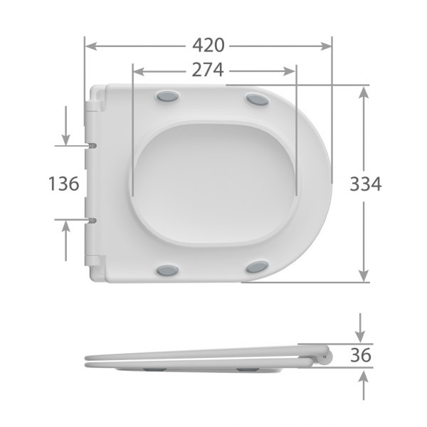 Унітаз-компакт Mixxus BEVEL-0407-T1 630х350х795mm, система змиву TORNADO 1.0 (MI6690)