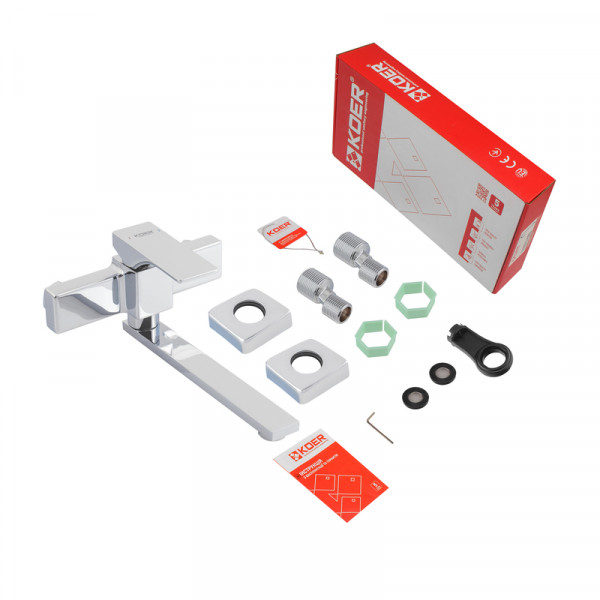 Змішувач для кухні настінний Koer KB-73010-01 (Колір хром) (KR3490)