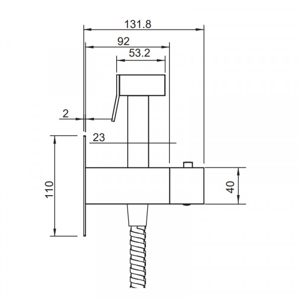 Змішувач для гігієнічного душу термостатичний Koer KB-24011-01 (Колір хром) (KR4734)