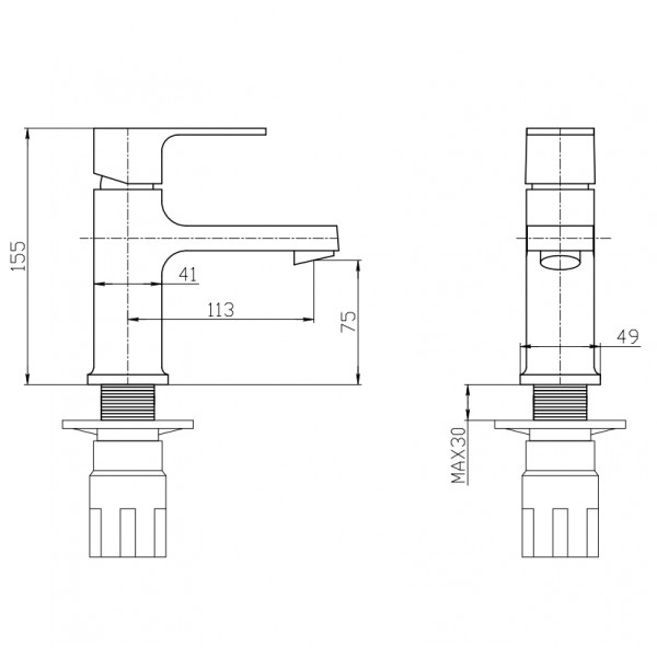 Змішувач для умивальника Mixxus Trinity 001 (Nut) (MI6270)