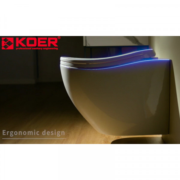 Унітаз підвісний ергономічний Koer TT-0101-T3 520x360x360mm система змиву TORNADO 3.0 (KR5615)