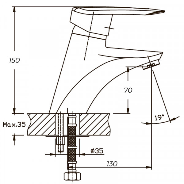 Змішувач для умивальника Haiba Disk 001 (HB0050)