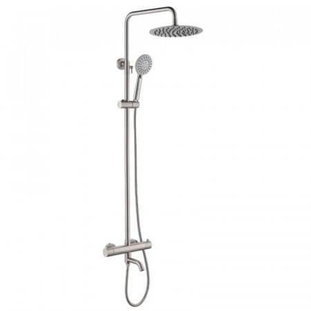 Душова колона з термостатичним змішувачем Koer KI-57018-02 3 функції, з нерж.сталі SUS304 (Колір нерж) (KR5545)