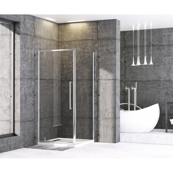 Душова кабіна без піддону Mixxus Premium BEVEL SC01-90x90x195-TR Chrome прозоре скло 6мм (MI6863)