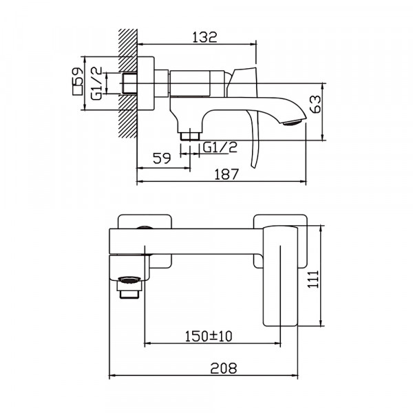 Змішувач для ванни Haiba Monaco 009 (HB9653)