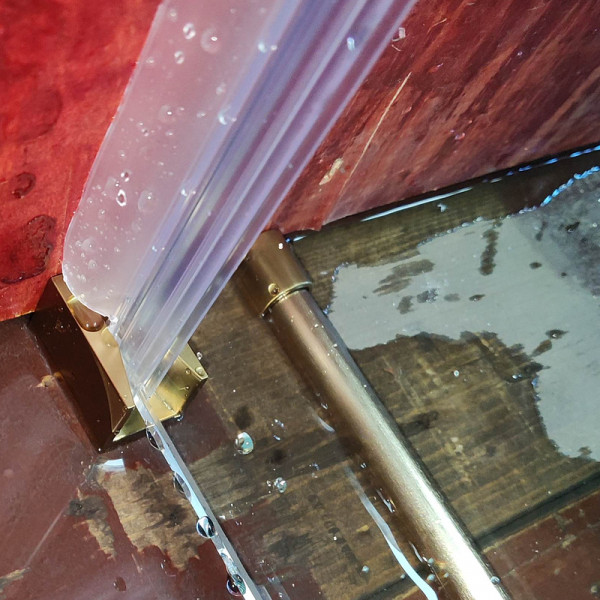 Двері в нішу Koer SR SD01-120x200-TR-12 прозоре скло Easy Clean 8мм, матове золото (KR5377)