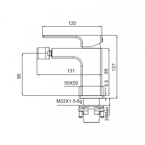 Змішувач для біде Koer KB-20009-01 (Колір хром) (KR3504)