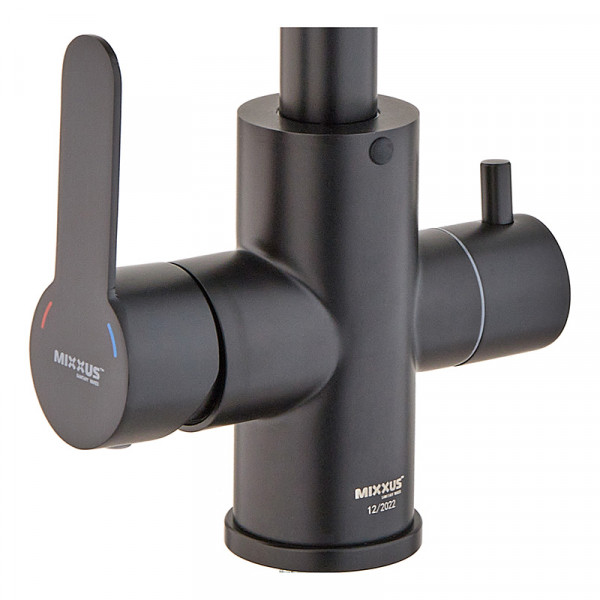 Змішувач для кухні Mixxus DAX-021-G Black  (нерж. сталь) з вих.для пит.води (MI6078)