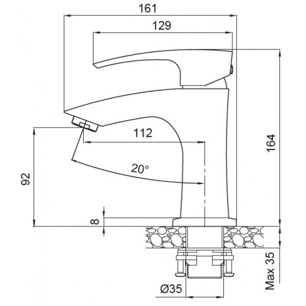 Змішувач для умивальника Koer KB-10007-04 (Колір хром+білий) (KR5149)
