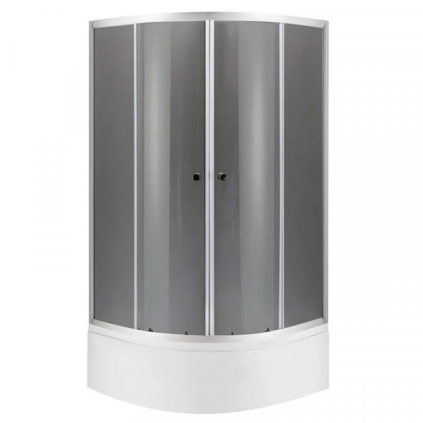 Душова кабіна з високим піддоном Mixxus PLAIN SCT01-90x90x195-GR SATIN сіре тоноване скло 4мм (MI6895)